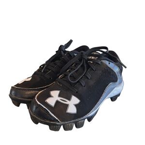 Under Armour Kids Black and White Baseball Cleats